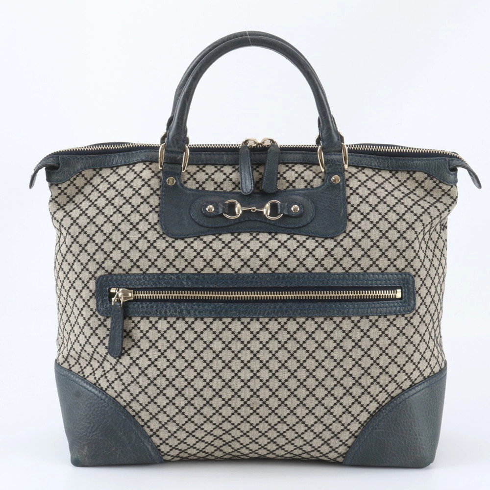 GUCCI Cream Leather Horsebit Tote Bag